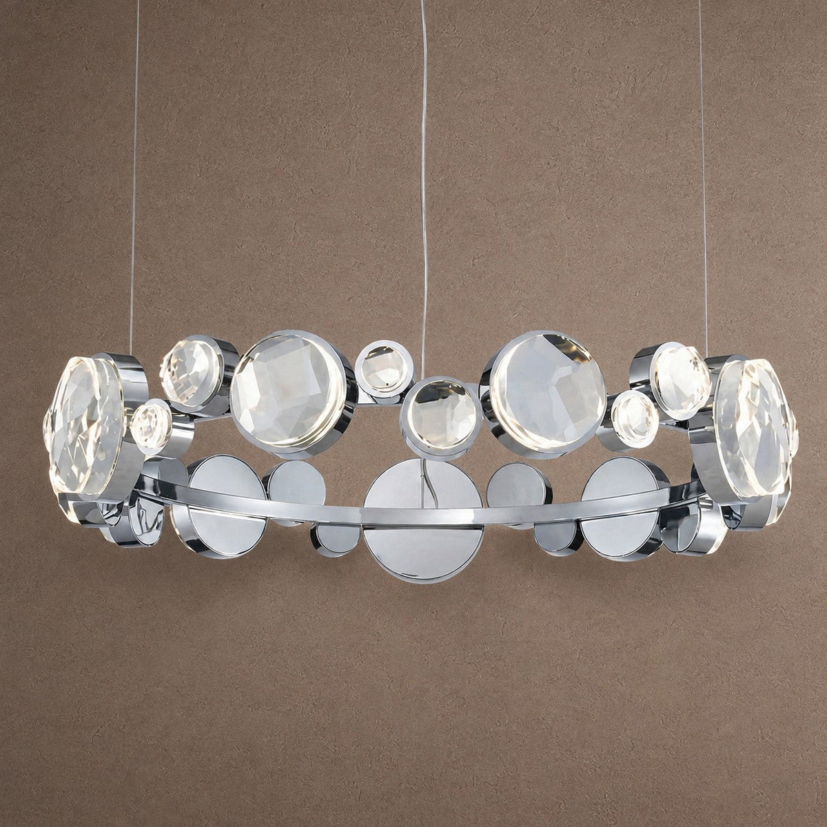 Eclipse Round Crystal Modern Chandelier - Ø30.7" × H5.5" (Ø78 × H14 cm)Blushlighting