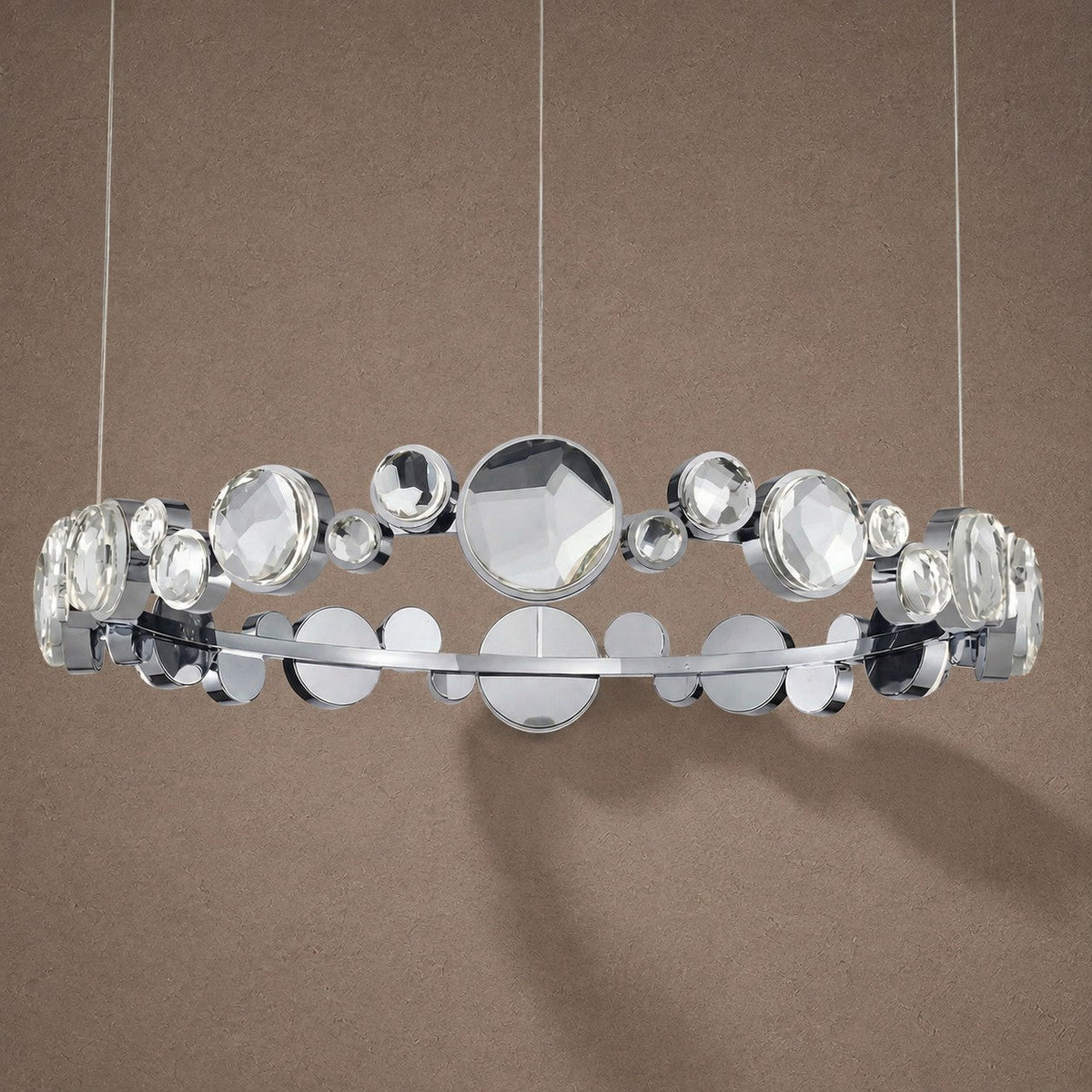 Eclipse Round Crystal Modern Chandelier - Ø30.7" × H5.5" (Ø78 × H14 cm)Blushlighting