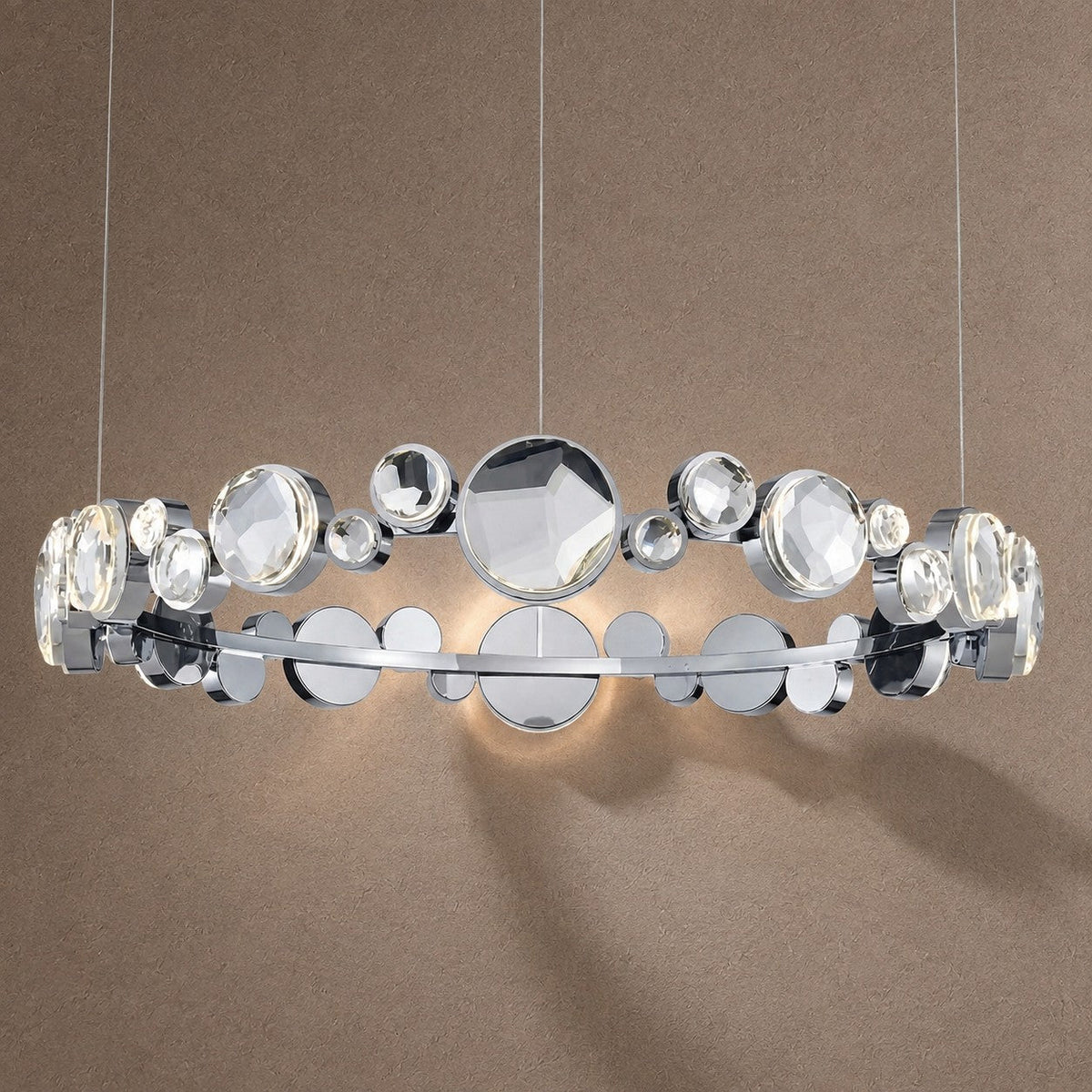 Eclipse Round Crystal Modern Chandelier - Ø30.7" × H5.5" (Ø78 × H14 cm)Blushlighting