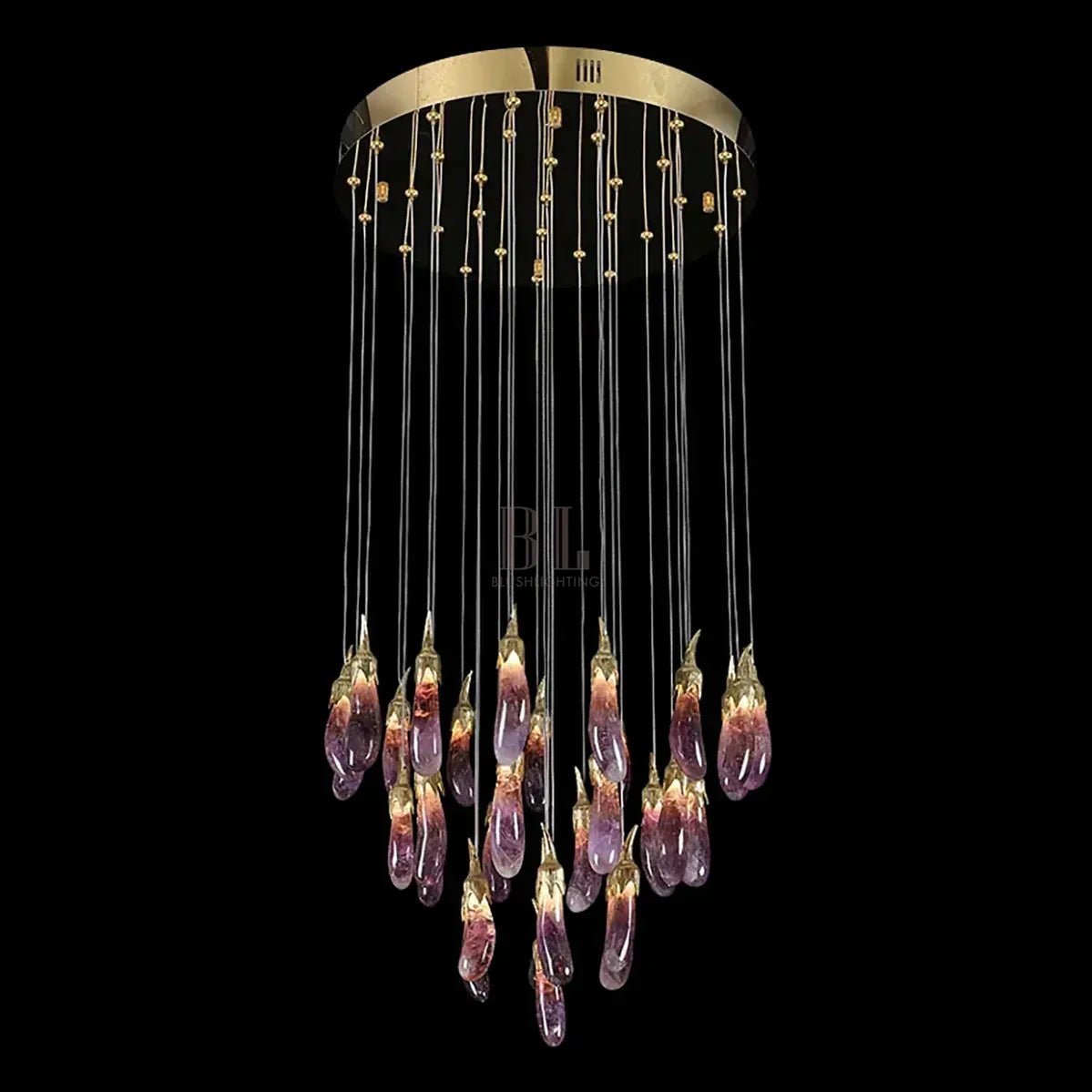 Eggplant - shaped Chandelier Purple Color - Blushlighting