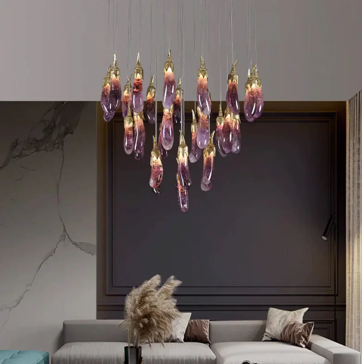 Eggplant - shaped Chandelier Purple Color - Blushlighting
