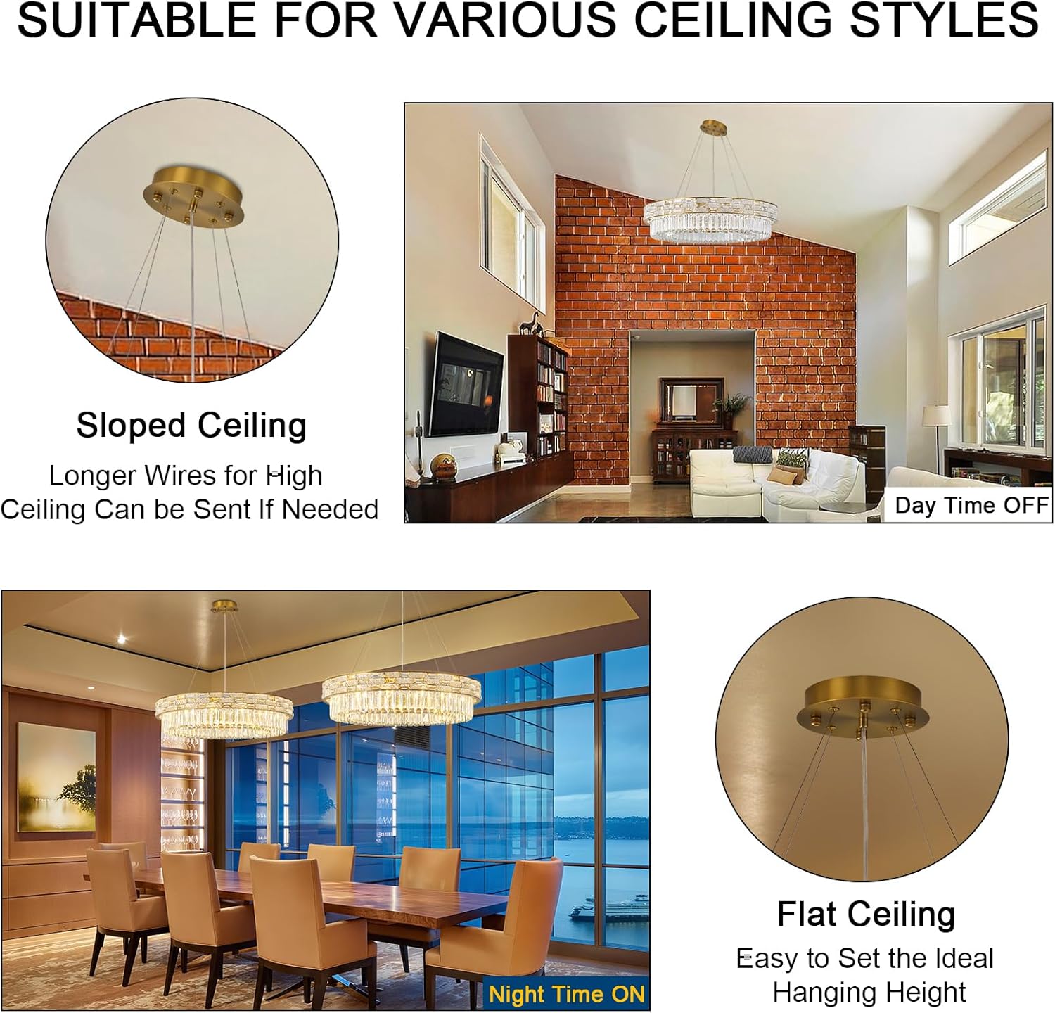 Elegant 31‑Inch Gold Crystal Chandelier with 12 Adjustable Lights