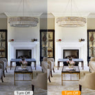 Elegant 31‑Inch Gold Crystal Chandelier with 12 Adjustable Lights