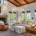 Elegant 31‑Inch Gold Crystal Chandelier with 12 Adjustable Lights