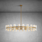 Elegant 48 - inch Polished Brass Round Crystal Chandelier Luxury Lighting - GoldBlushlighting