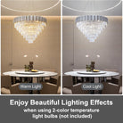 Elegant 7-Tier 39" Silver Crystal Chandelier with 21 Lights