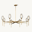 Elegant 8 - Light Brass Crystal Chandelier with Gold Finish 54in Round - Brass - 8 LightsBlushlighting