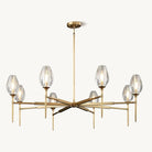 Elegant 8-Light Brass Crystal Chandelier with Gold Finish 54in Round