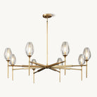 Elegant 8-Light Brass Crystal Chandelier with Gold Finish 54in Round
