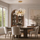 Elegant Ceramic Ginkgo Leaf Chandelier D600 - Matte Gold - Blushlighting