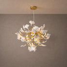 Elegant Ceramic Ginkgo Leaf Chandelier D600 - Matte Gold - Blushlighting
