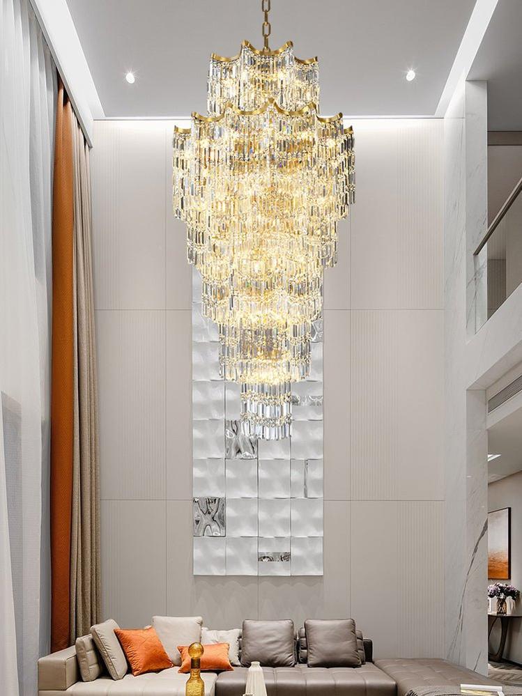 Elegant Crystal Chandelier for Duplex Villas-Chandelier-Blushlighting-Blushlighting