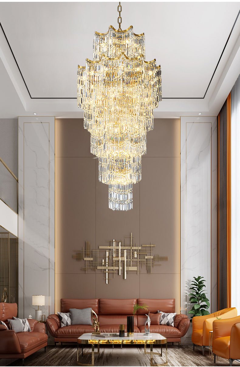 Elegant Crystal Chandelier for Duplex Villas-Chandelier-Blushlighting-Blushlighting