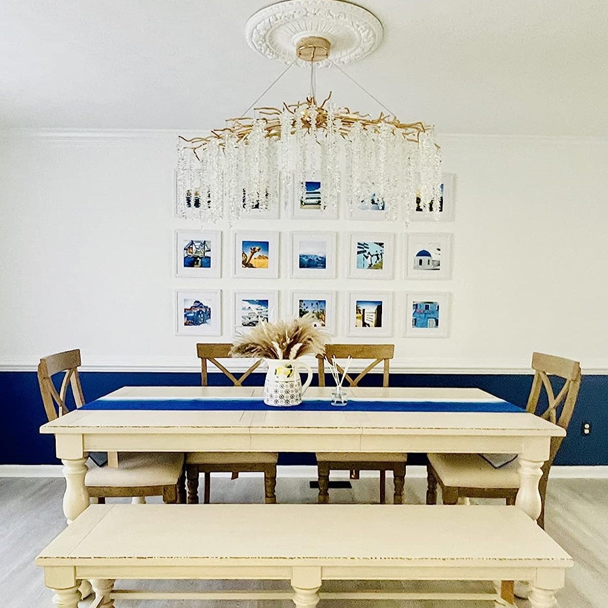 Elegant Crystal Icicle Chandelier in Branch Style for Dining Table Use-Chandeliers-Blushlighting