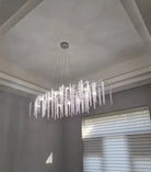 Elegant Crystal Icicle Chandelier in Branch Style for Dining Table Use-Chandeliers-Blushlighting