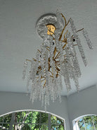 Elegant Crystal Icicle Chandelier in Branch Style for Dining Table Use-Chandeliers-Blushlighting