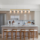 Elegant Gold Alabaster 6 - Light Linear Chandelier for Dining - L39‘’Blushlighting