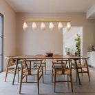 Elegant Gold Alabaster 6 - Light Linear Chandelier for Dining - L39‘’Blushlighting