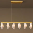 Elegant Gold Alabaster 6 - Light Linear Chandelier for Dining - L39‘’Blushlighting