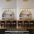 Elegant Gold Alabaster 6-Light Linear Chandelier for Dining