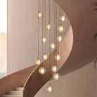 Elegant Gold Crystal 14-Light Adjustable Staircase Chandelier for Modern Homes