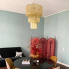 Elegant Yellow Murano Glass Tube Chandelier 25.6" - yellowBlushlighting