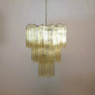 Elegant Yellow Murano Glass Tube Chandelier 25.6" - yellowBlushlighting