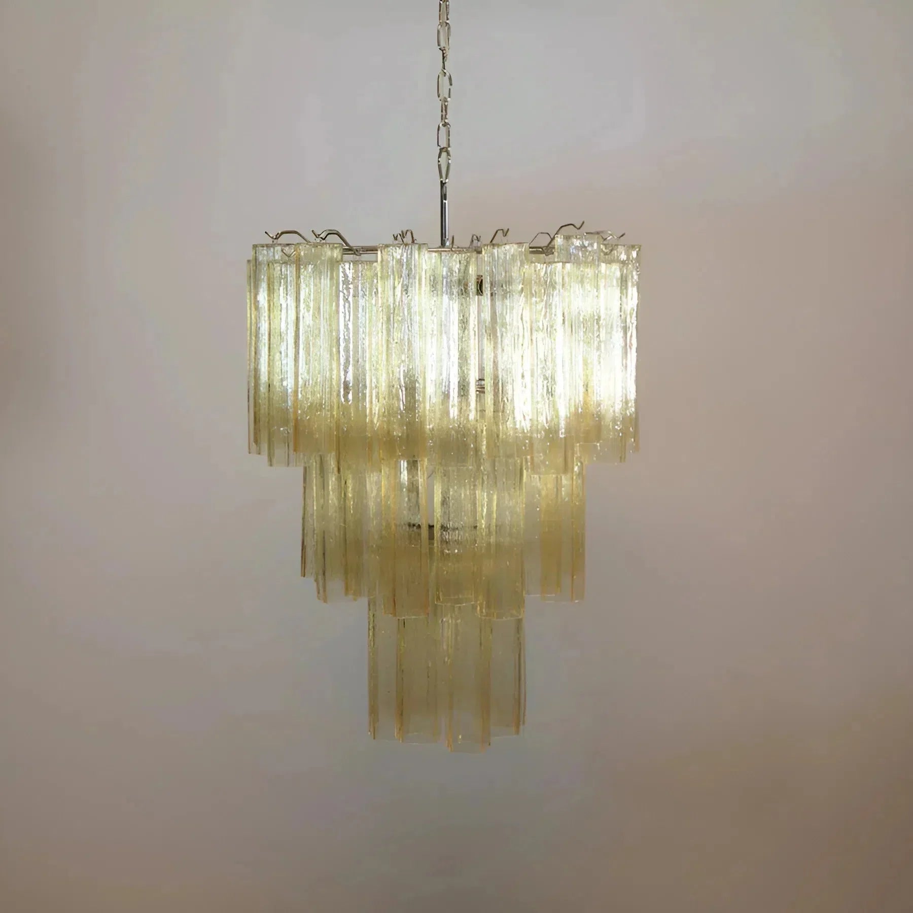 Elegant Yellow Murano Glass Tube Chandelier 25.6" - yellowBlushlighting