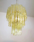 Elegant Yellow Murano Glass Tube Chandelier 25.6" - yellowBlushlighting
