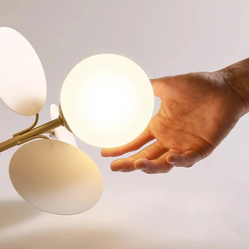 Eli Glass Globes Linear Chandelier For Dining Room - 12 LightsGrayCool white 6000KBlushlighting