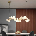 Eli Glass Globes Linear Chandelier For Dining Room - 8 LightsGrayCool white 6000KBlushlighting