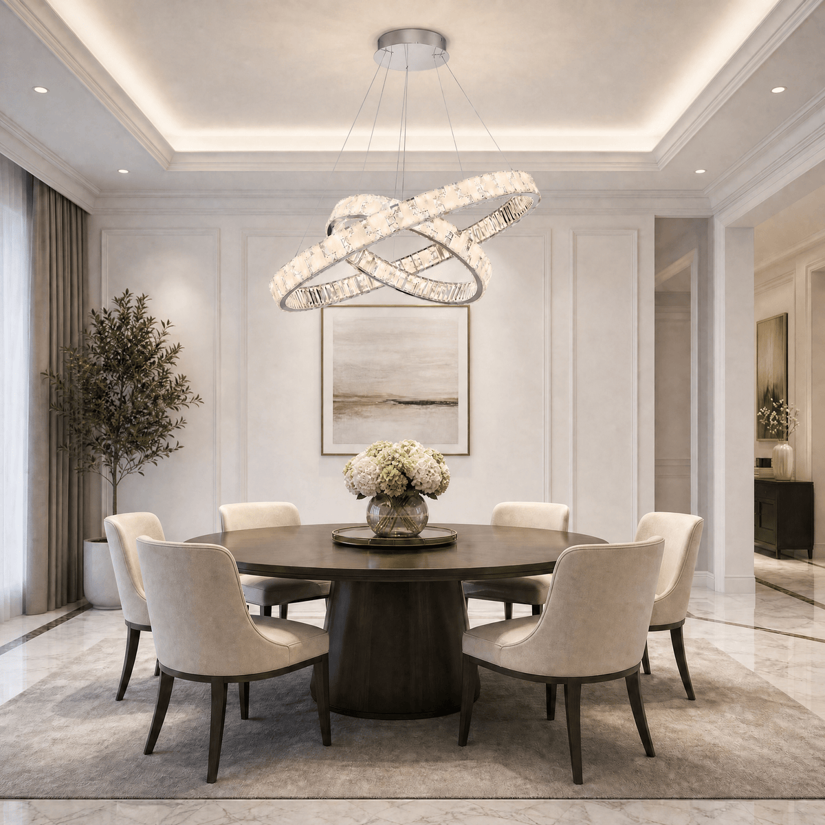 Ellery Crystal Galaxy Chandelier 37" - Blushlighting