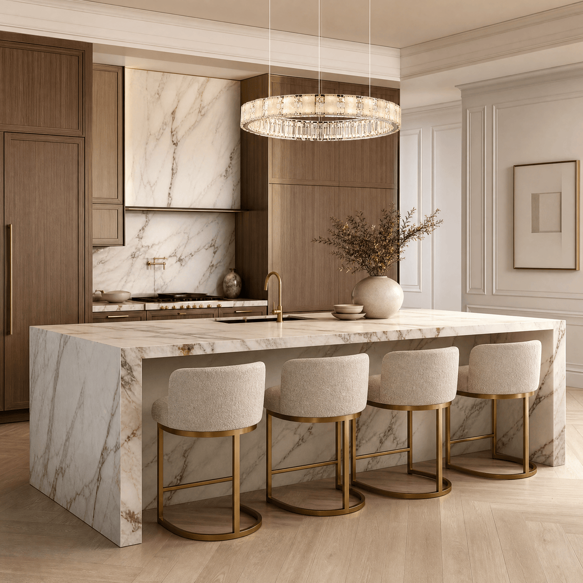 Ellery Crystal&Alabaster Round Ring Chandelier - Ø37.4" × H3" (Ø95 × H7.6 cm)Blushlighting