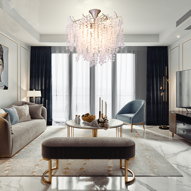 Ellie Modern Crystal Branch Chandelier - 23.62" diamBlushlighting