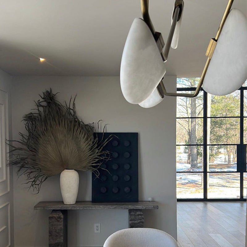 Elliot Alabaster Chandelier, Artistic Modern Chandelier for Bar Area - Blushlighting
