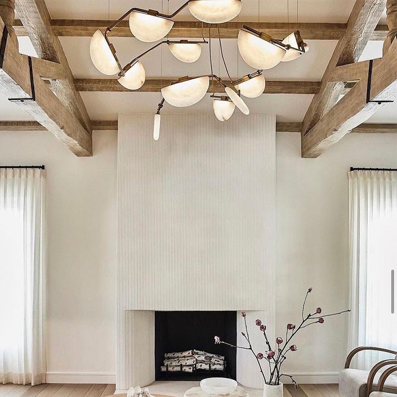 Elliot Alabaster Chandelier, Artistic Modern Chandelier for Bar Area - Blushlighting