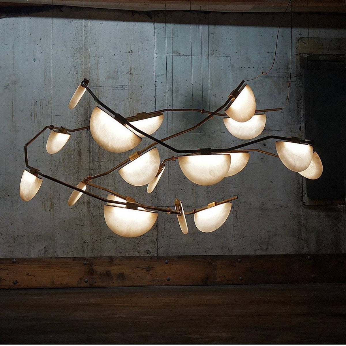 Elliot Alabaster Chandelier, Artistic Modern Chandelier for Bar Area - Blushlighting