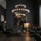 Ellison Bubbles 3-Tier Nested Glass Chandelier - Blushlighting