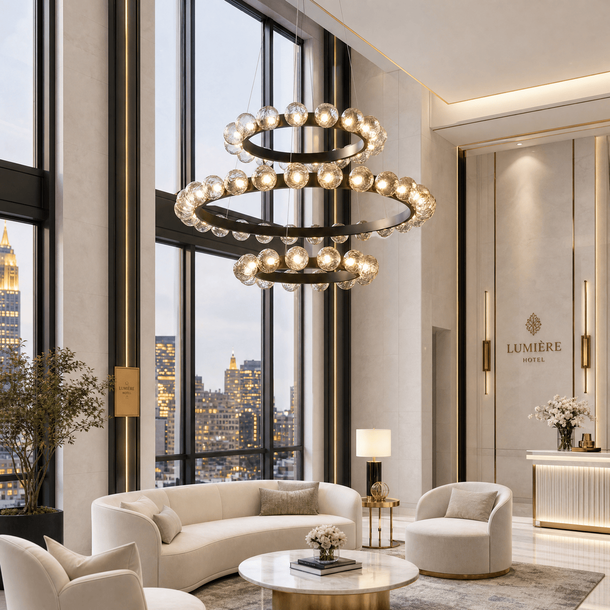 Ellison Bubbles 3-Tier Nested Glass Chandelier - Blushlighting