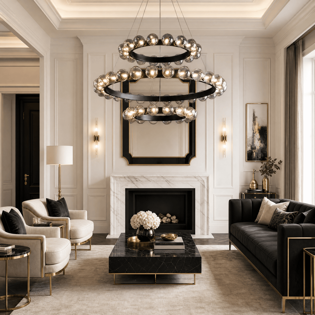 Ellison Bubbles 3-Tier Nested Glass Chandelier - Blushlighting