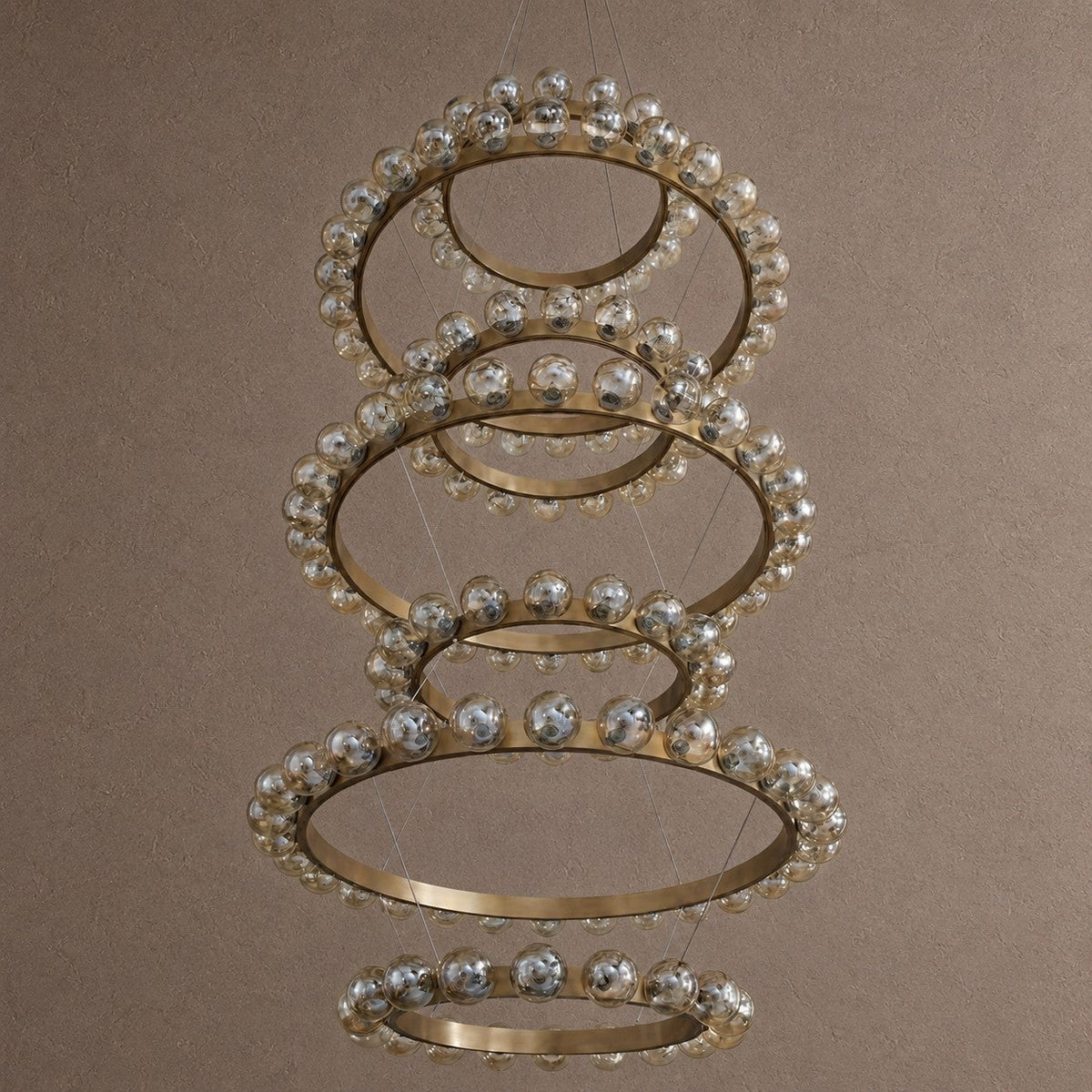 Ellison Glass Bubble Tiered Ring Chandelier - Blushlighting