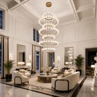 Ellison Glass Bubble Tiered Ring Chandelier - Blushlighting