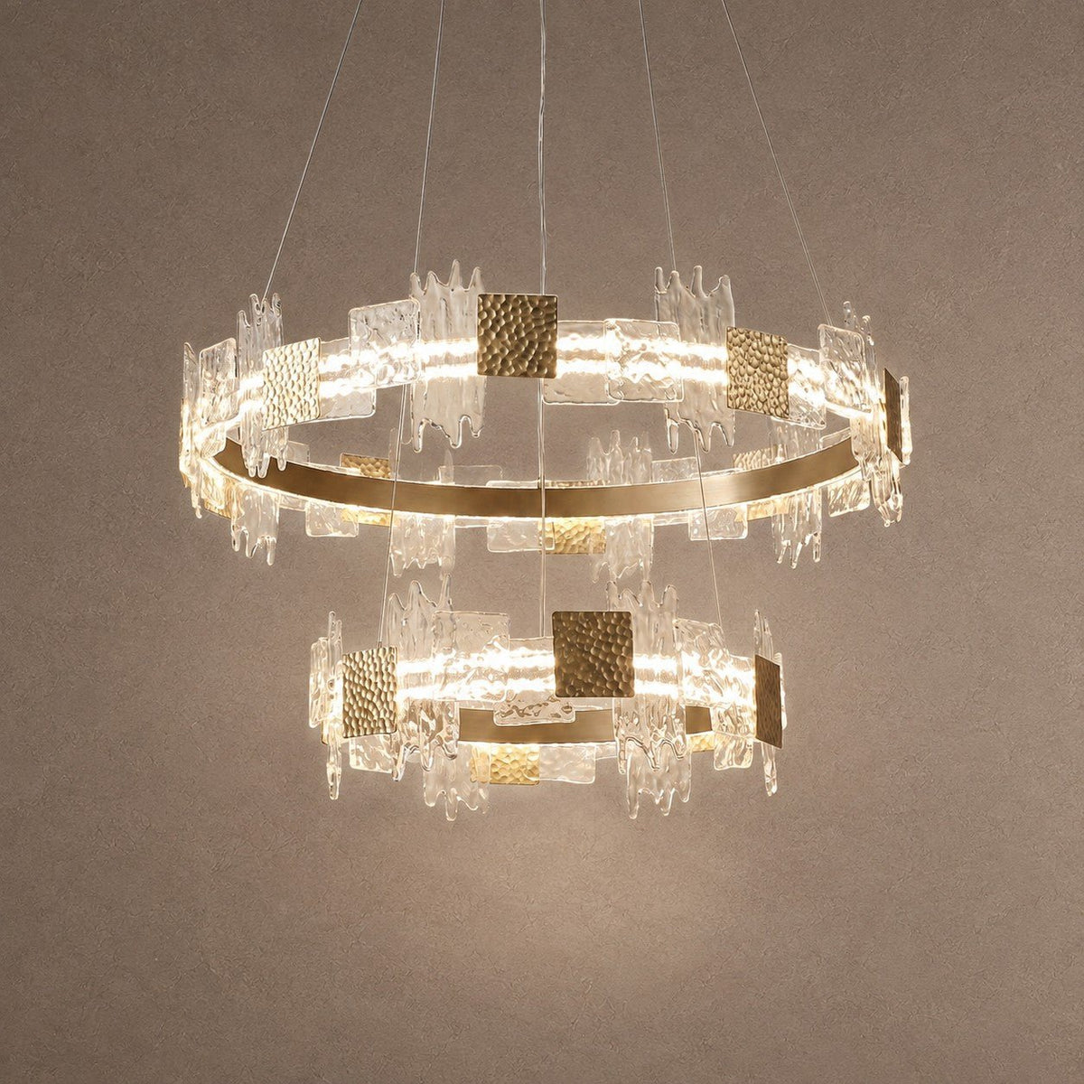Elodie 2 Tiers Modern Gold Chandelier - Blushlighting