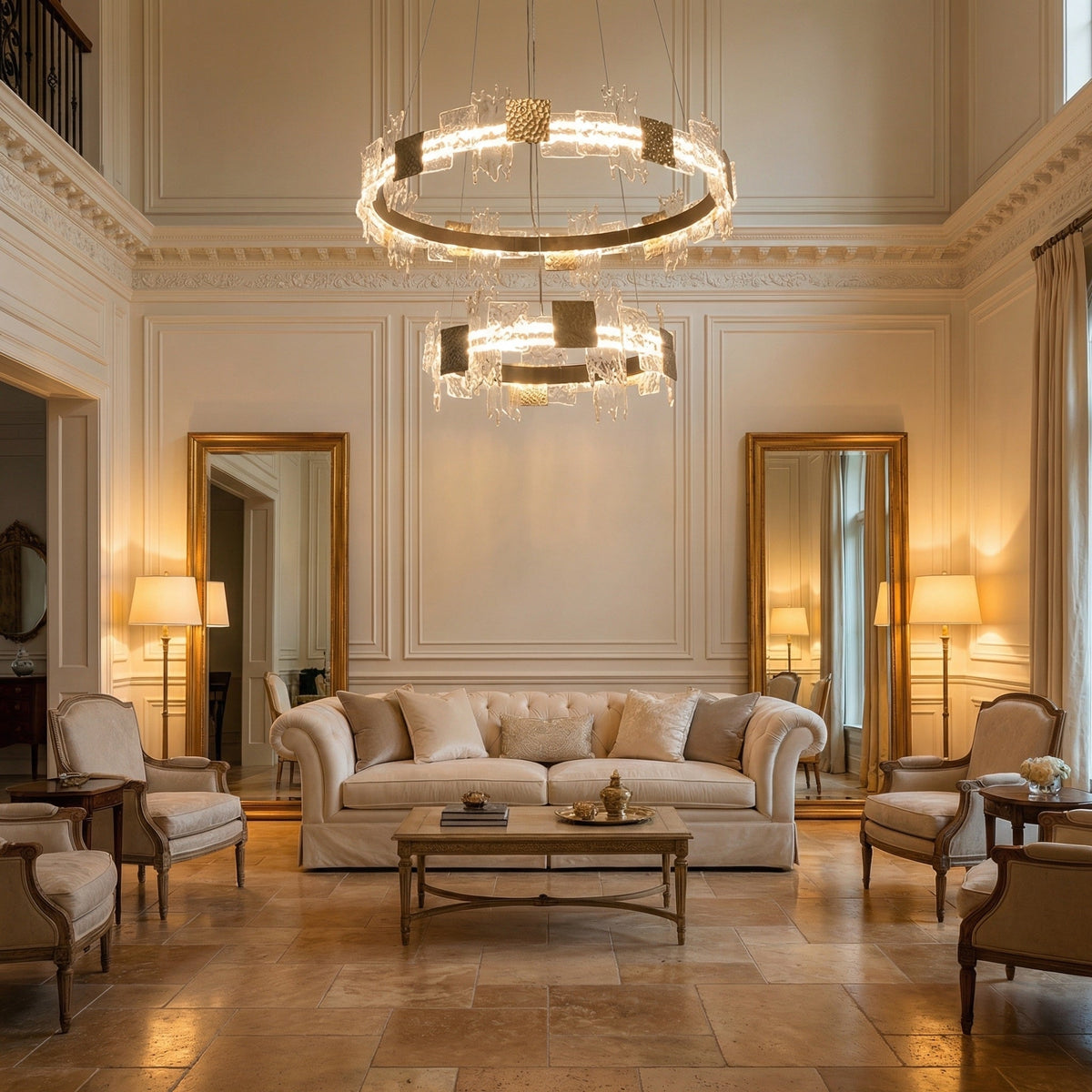 Elodie 2 Tiers Modern Gold Chandelier - Blushlighting