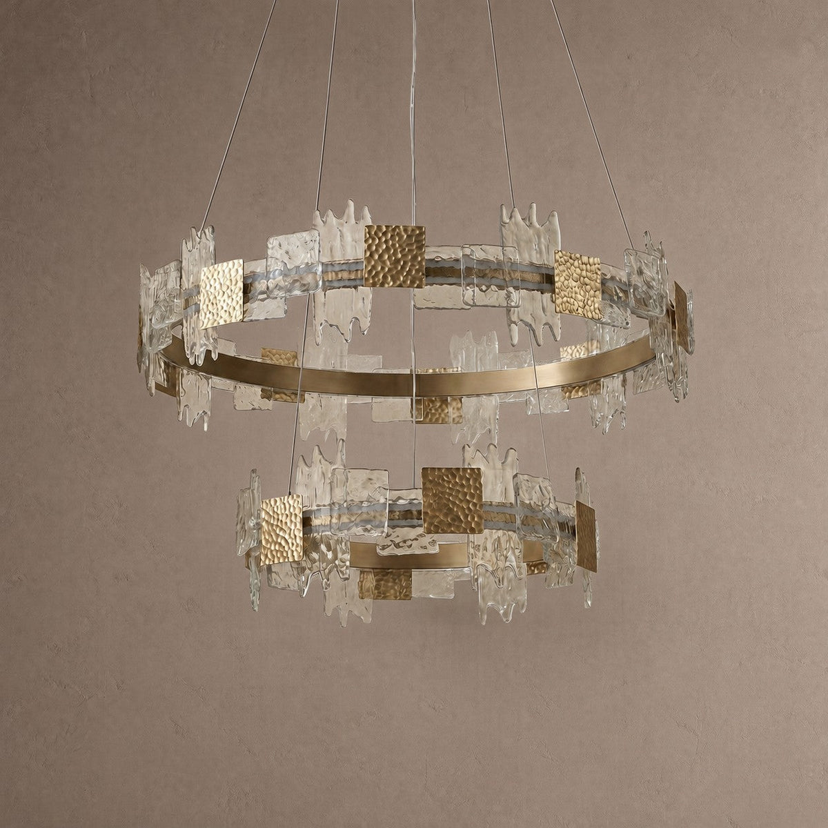 Elodie 2 Tiers Modern Gold Chandelier - Blushlighting