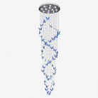 Elyndra LED K9 Crystal Column Chandelier - Dia 15.7″ × H 98.4″BlueWarm LightBlushlighting