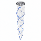 Elyndra LED K9 Crystal Column Chandelier - Dia 15.7″ × H 98.4″BlueWarm LightBlushlighting