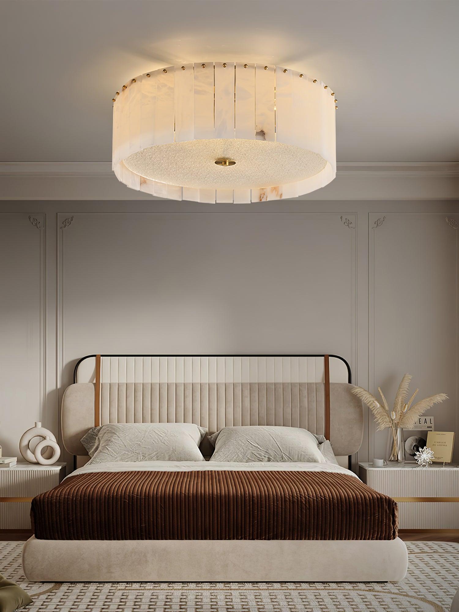 Elysian Alabaster Ceiling Lamp - ∅ 17.7″ x H 9.25″ / Dia 45cm x H 23.5cmBrass & WhiteBlushlighting