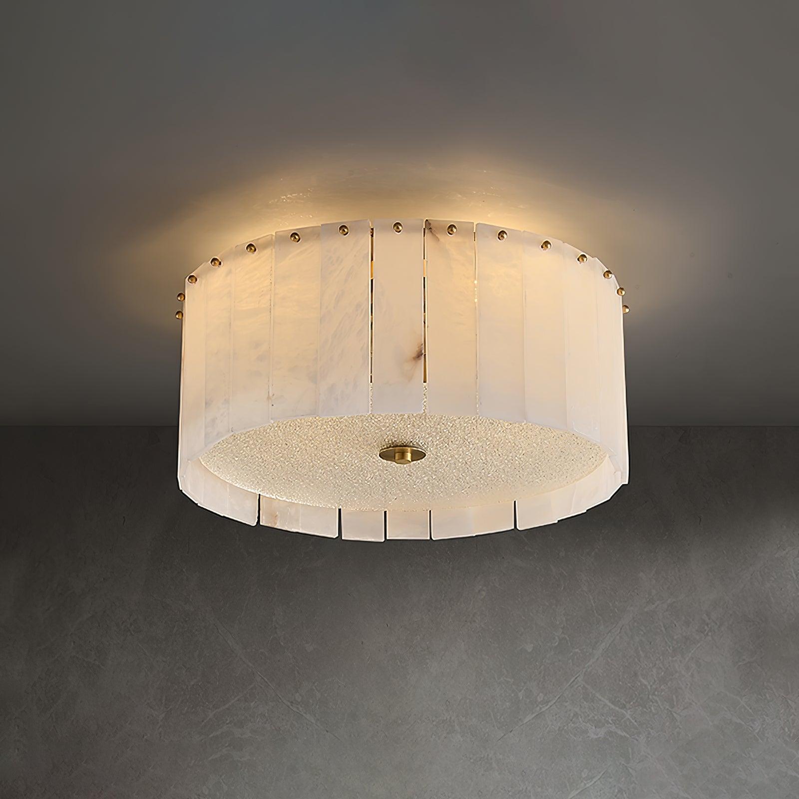 Elysian Alabaster Ceiling Lamp - ∅ 23.6″ x H 9.25″ / Dia 60cm x H 23.5cmBrass & WhiteBlushlighting