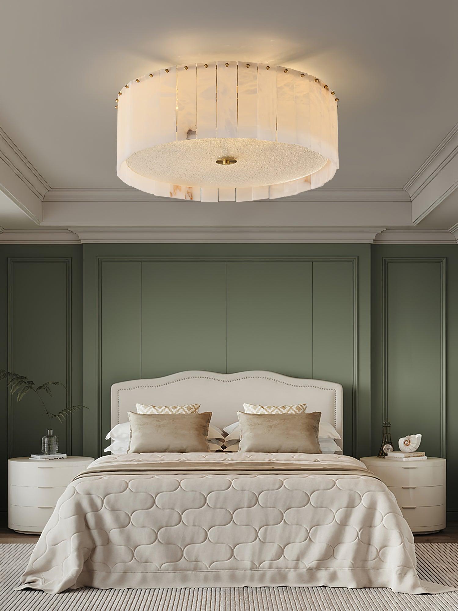 Elysian Alabaster Ceiling Lamp - ∅ 17.7″ x H 9.25″ / Dia 45cm x H 23.5cmBrass & WhiteBlushlighting
